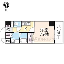 T・Kビル西大寺NORTH・SOUTH 1Kの間取図画像