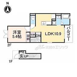 ヒーリングヴィレッジ 1LDKの間取図画像