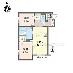 シャーメゾンブルク 2LDKの間取図画像