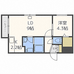 Sunny Spot 1階1LDKの間取り