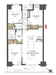 コスモ東浦和 3LDKの間取図画像