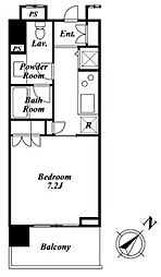KDXレジデンス白金II 11階1Kの間取り