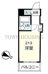 JR山手線 恵比寿駅 徒歩6分の賃貸マンション 2階ワンルームの間取り