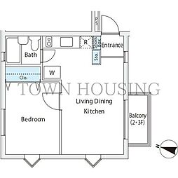 恕庵南麻布 1階1LDKの間取り