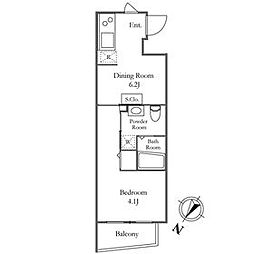 ＫＤＸレジデンス三宿 3階1DKの間取り