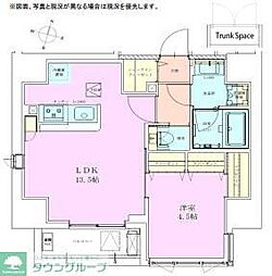 恵比寿レジデンス参番館 9階1LDKの間取り
