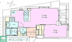 恵比寿レジデンス参番館 9階1LDKの間取り