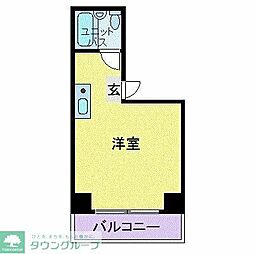 代官山ビリジアン 2階ワンルームの間取り