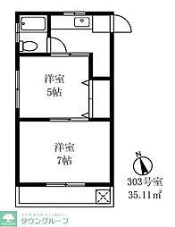 第2広幸ハウス 3階2Kの間取り