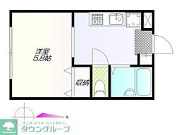 ホワイトヴィラ碑文谷 3階1Kの間取り