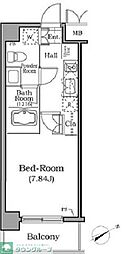 レジディア用賀 2階1Kの間取り