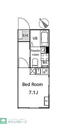 フェリーチェ駒沢大学 2階ワンルームの間取り