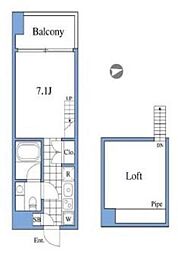 ＲＩＺ高輪 4階1Kの間取り