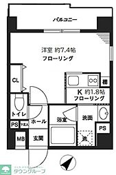 レジデンスみその 3階1Kの間取り