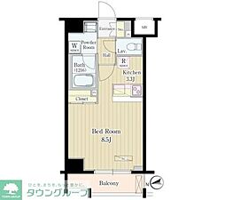 松葉 1003 10階1Kの間取り