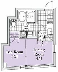 ＥＸＡＭ西小山 1階1DKの間取り