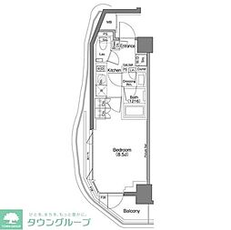 ザ・パークハビオＳＯＨＯ祐天寺 301 3階1Kの間取り