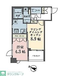 メゾンビスタ渋谷宇田川 4階1LDKの間取り