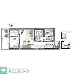 ウェルスクエア目黒祐天寺 3階1LDKの間取り