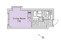 オーキッドレジデンス代々木　WEST 2階ワンルームの間取り