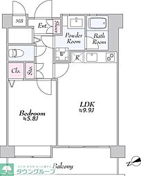 Daiwa芝浦ビル 12階1LDKの間取り