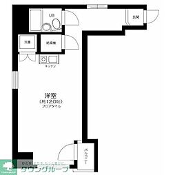 ストークコージィ芝公園 4階ワンルームの間取り