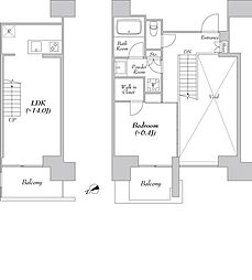 カナルフロント芝浦 3階1LDKの間取り