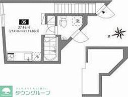 Orbit駒沢 2階ワンルームの間取り