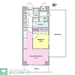 シティカレント代官山 4階1LDKの間取り
