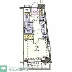 シンシア日本橋新川 7階1Kの間取り
