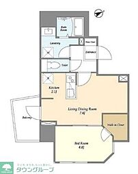 Espoir三田 2階1LDKの間取り