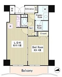 アルブル高輪 6階1LDKの間取り