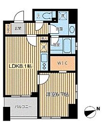 CITY SPIRE芝公園 10階1LDKの間取り
