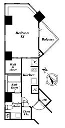 KDXレジデンス麻布仙台坂 3階ワンルームの間取り
