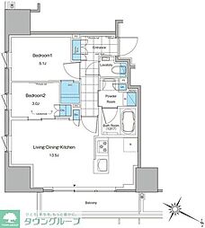 ルフォンプログレ北新宿 2LDKの間取図画像
