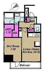 朝日マンション五反田 1SLDKの間取図画像
