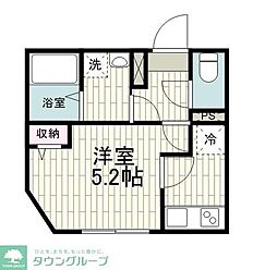 Agas三軒茶屋 1Kの間取図画像
