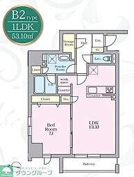 アーバンノット原宿 1LDKの間取図画像