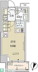 パークアクシス赤坂見附 ワンルームの間取図画像
