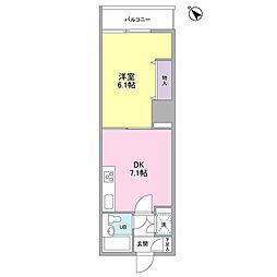 グランドメゾン三軒茶屋 1DKの間取図画像