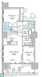 HARUMIFLAGPORTVILLAGEC棟 2LDKの間取図画像