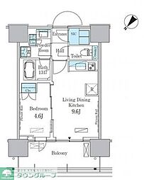 HARUMIFLAGPORTVILLAGEC棟 1LDKの間取図画像