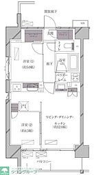 A-standard芝浦 2LDKの間取図画像