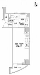 プライムアーバン麻布十番2 ワンルームの間取図画像