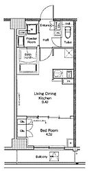 プラウドフラット渋谷富ヶ谷 1LDKの間取図画像