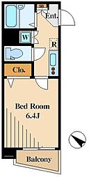 エスコート渋谷 1Kの間取図画像