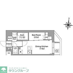 コンフォリア・リヴ大崎 1DKの間取図画像