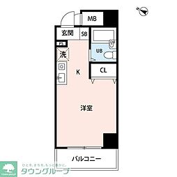プレール麻布仙台坂 ワンルームの間取図画像