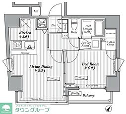 BLANCCHIC白金台 1LDKの間取図画像