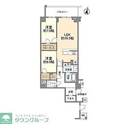 ブランズ渋谷常盤松 2LDKの間取図画像